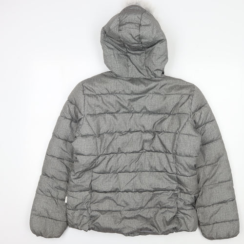 Lee Cooper Women's Grey Hooded Puffer Jacket Size 12