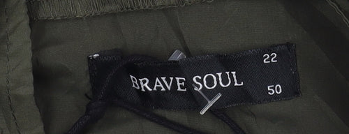 Brave Soul Women's Green Parka Jacket - Size 22