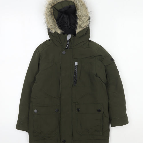 Next Boys Green Parka Coat 6 Years Winter Hooded