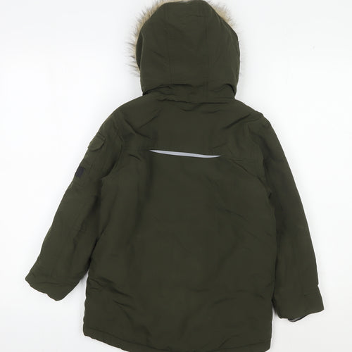 Next Boys Green Parka Coat 6 Years Winter Hooded