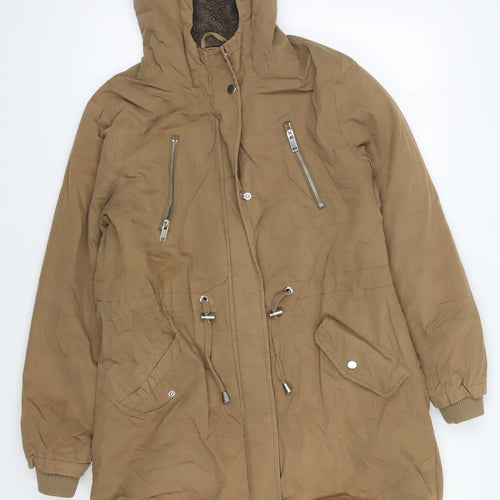 New Look Women's Brown Parka Jacket Size 10
