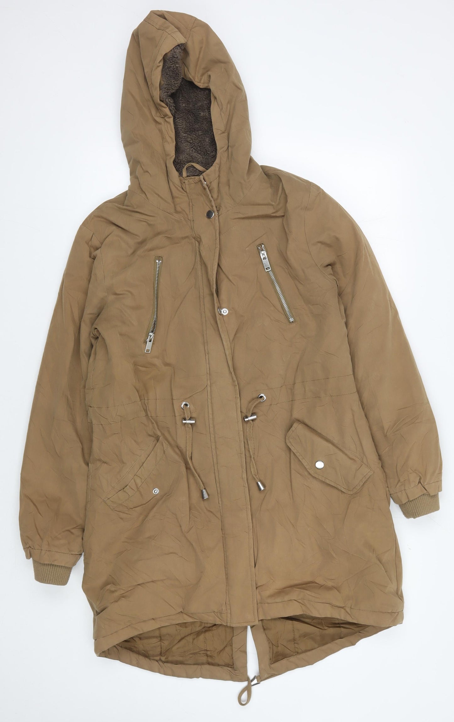 New Look Women's Brown Parka Jacket Size 10