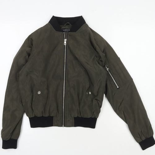 Dorothy Perkins Women's Bomber Jacket Green Size 8