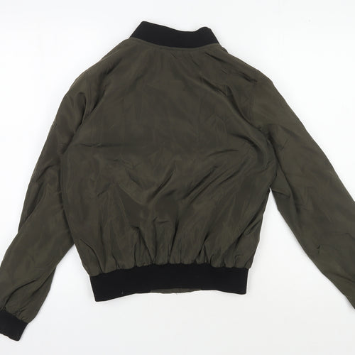 Dorothy Perkins Women's Bomber Jacket Green Size 8