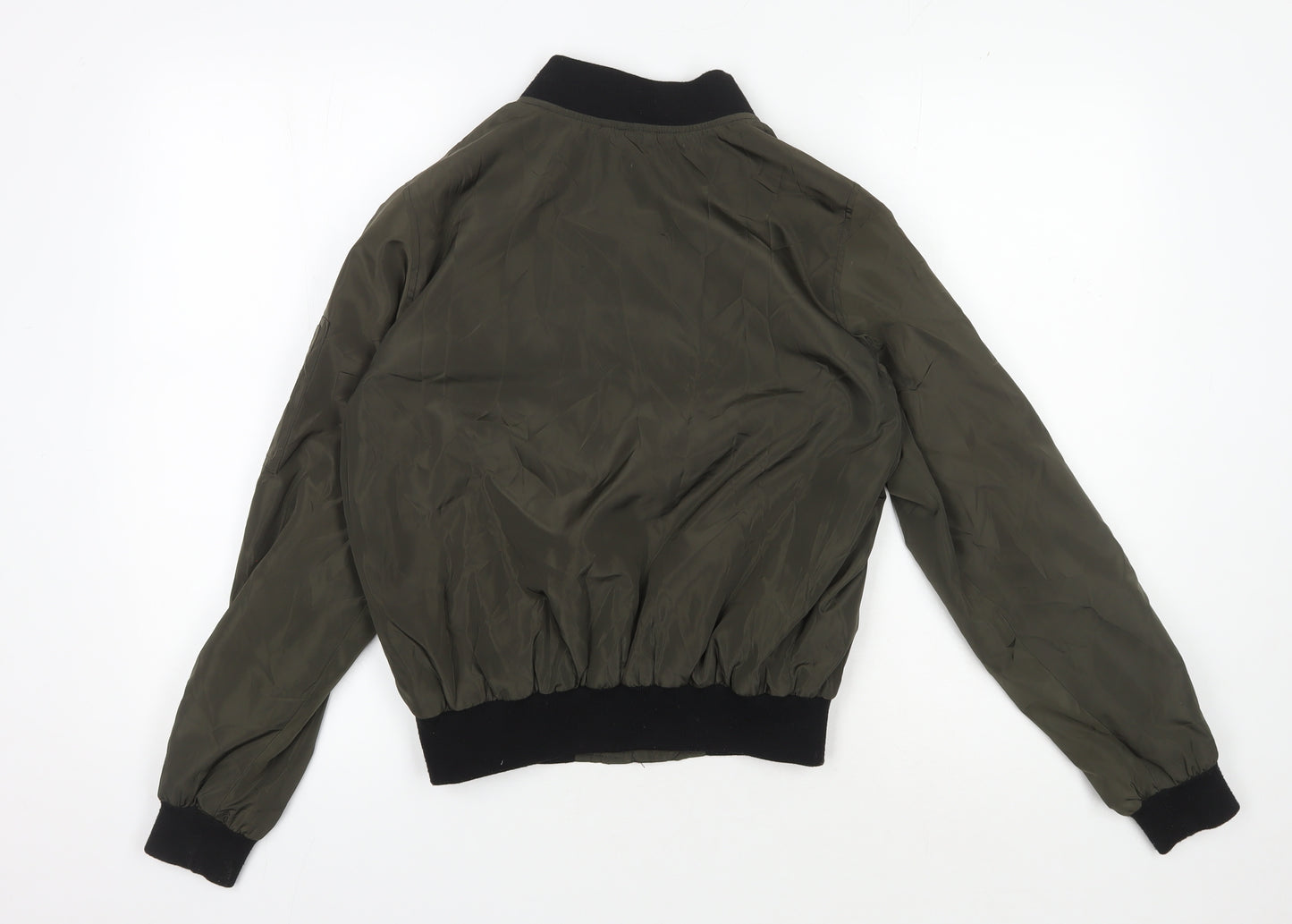 Dorothy Perkins Women's Bomber Jacket Green Size 8