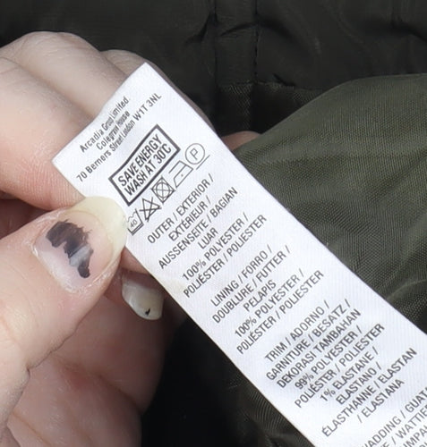 Dorothy Perkins Women's Bomber Jacket Green Size 8