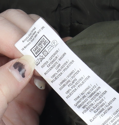 Dorothy Perkins Women's Bomber Jacket Green Size 8