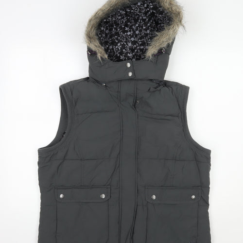 Mantaray Women's Black Hooded Waistcoat Size 18