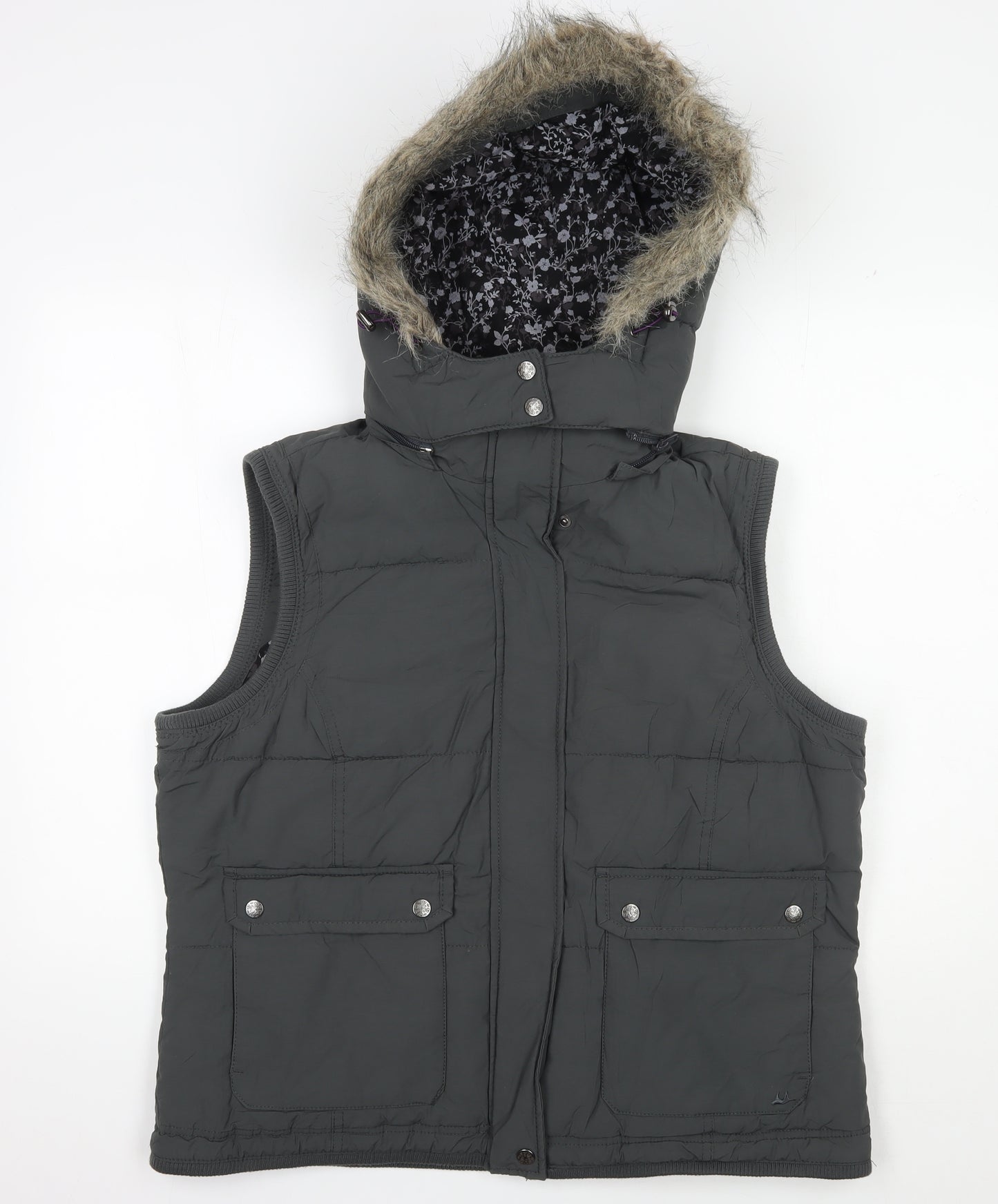 Mantaray Women's Black Hooded Waistcoat Size 18