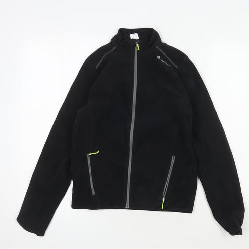Decathlon Girls Black Fleece Jacket Size 12 Lightweight Activewear