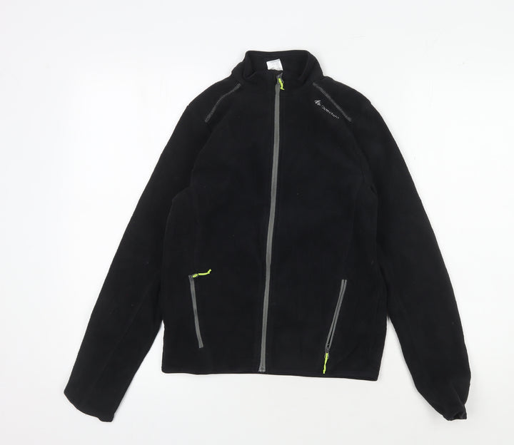 Decathlon Girls Black Fleece Jacket Size 12 Lightweight Activewear