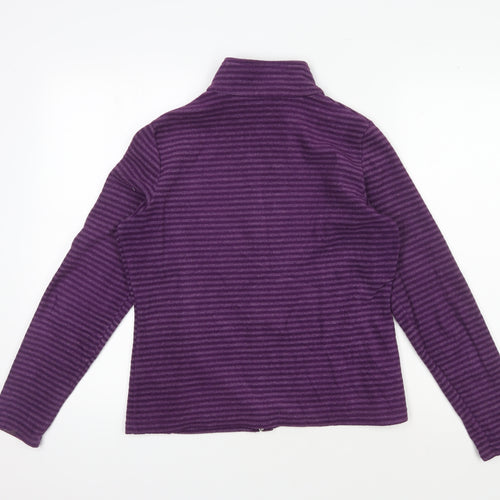 Marks and Spencer Women's Purple Stripe Fleece Jacket