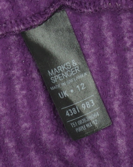 Marks and Spencer Women's Purple Stripe Fleece Jacket