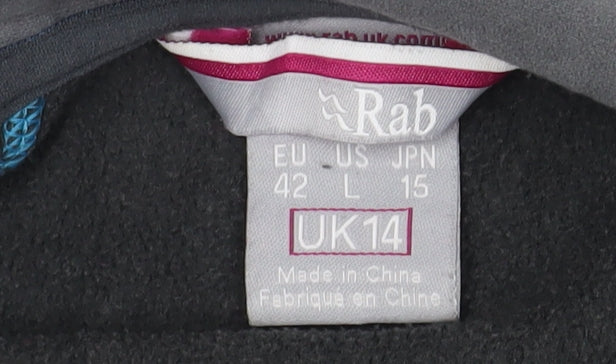 Rab Women's Grey Pullover Hoodie, Size 14, Lightweight Fleece