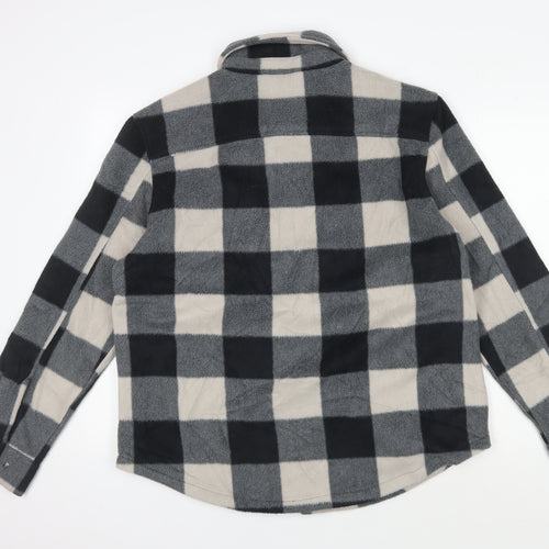 Marks and Spencer Men's Grey Check Shacket - Size L