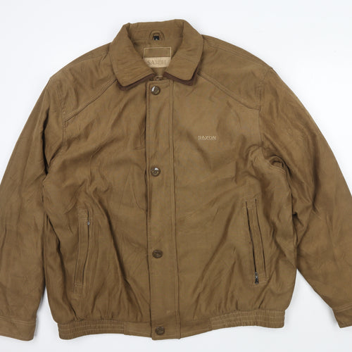 Saxon Men's Brown Bomber Jacket XL - Casual Style