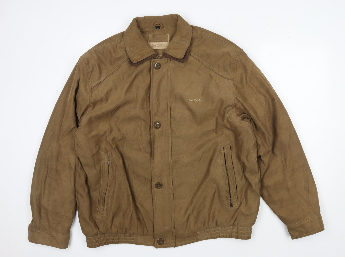 Saxon Men's Brown Bomber Jacket XL - Casual Style