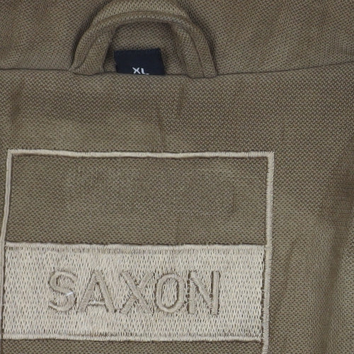 Saxon Men's Brown Bomber Jacket XL - Casual Style