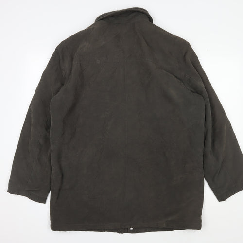 Greenwoods Men’s Medium Green Overcoat, Mid-Length Cotton