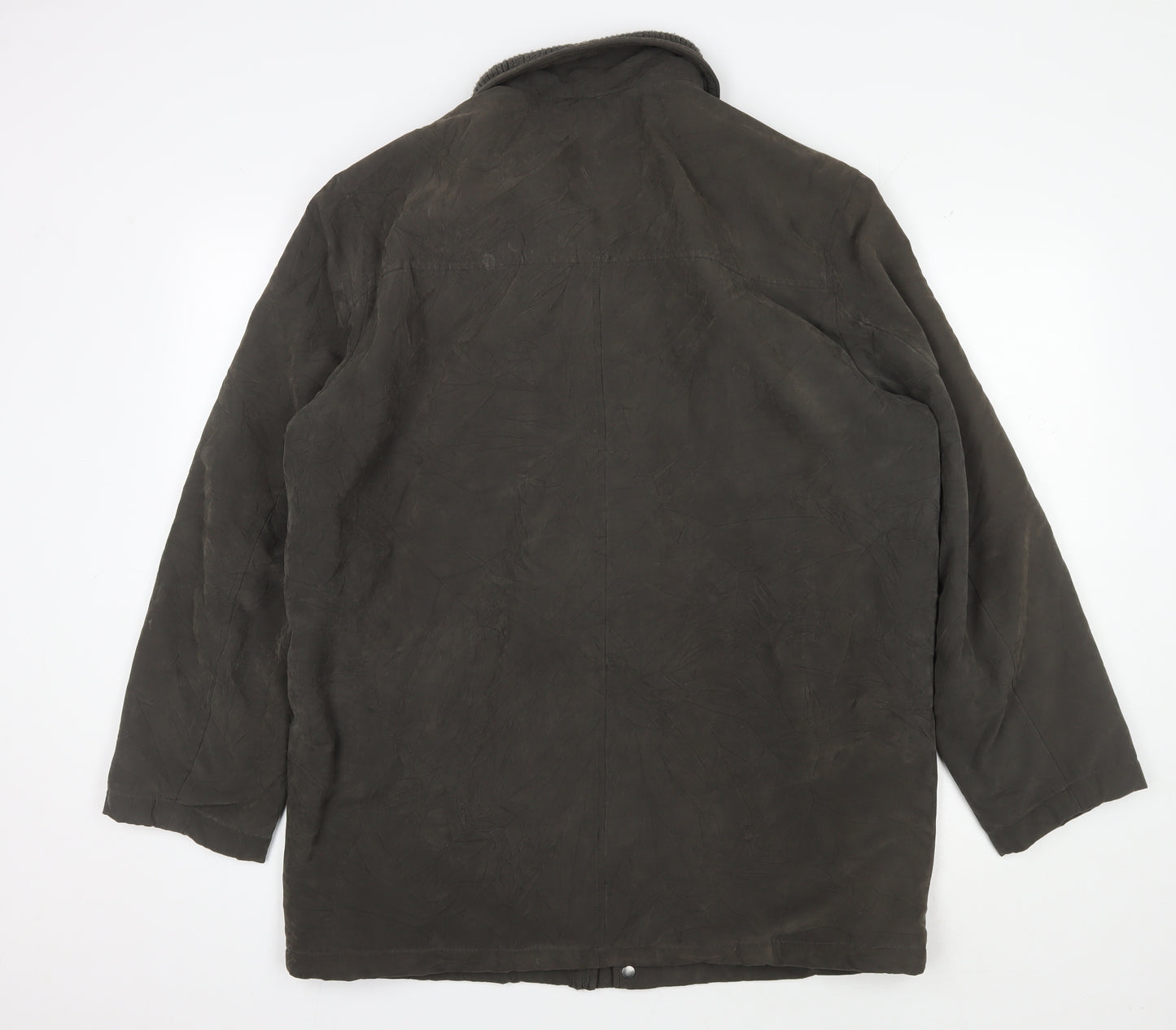 Greenwoods Men’s Medium Green Overcoat, Mid-Length Cotton