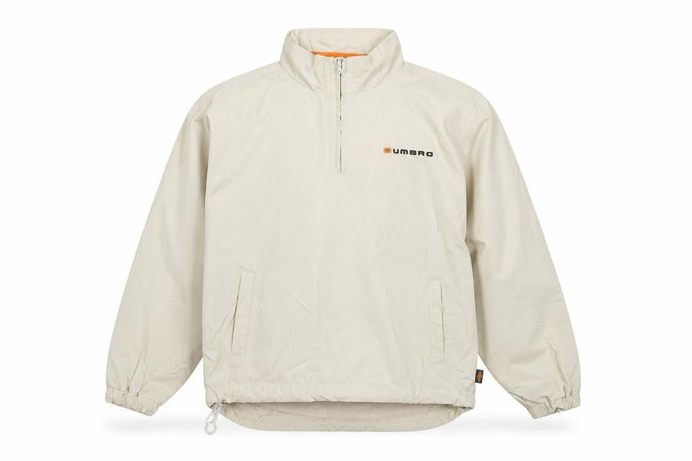 Front view of Umbro boys’ beige pullover hoodie, size 6-7, years