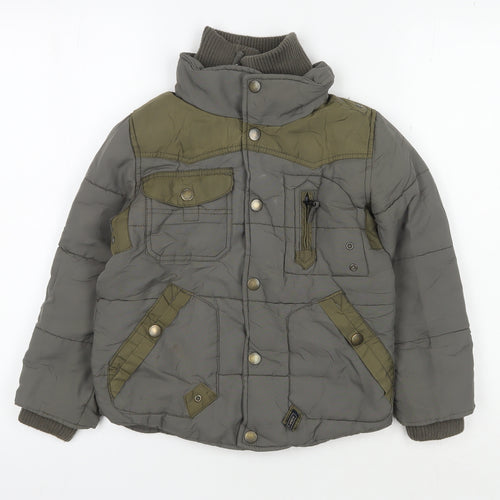 Next Boys Grey Puffer Jacket 6 Years Lined Hooded