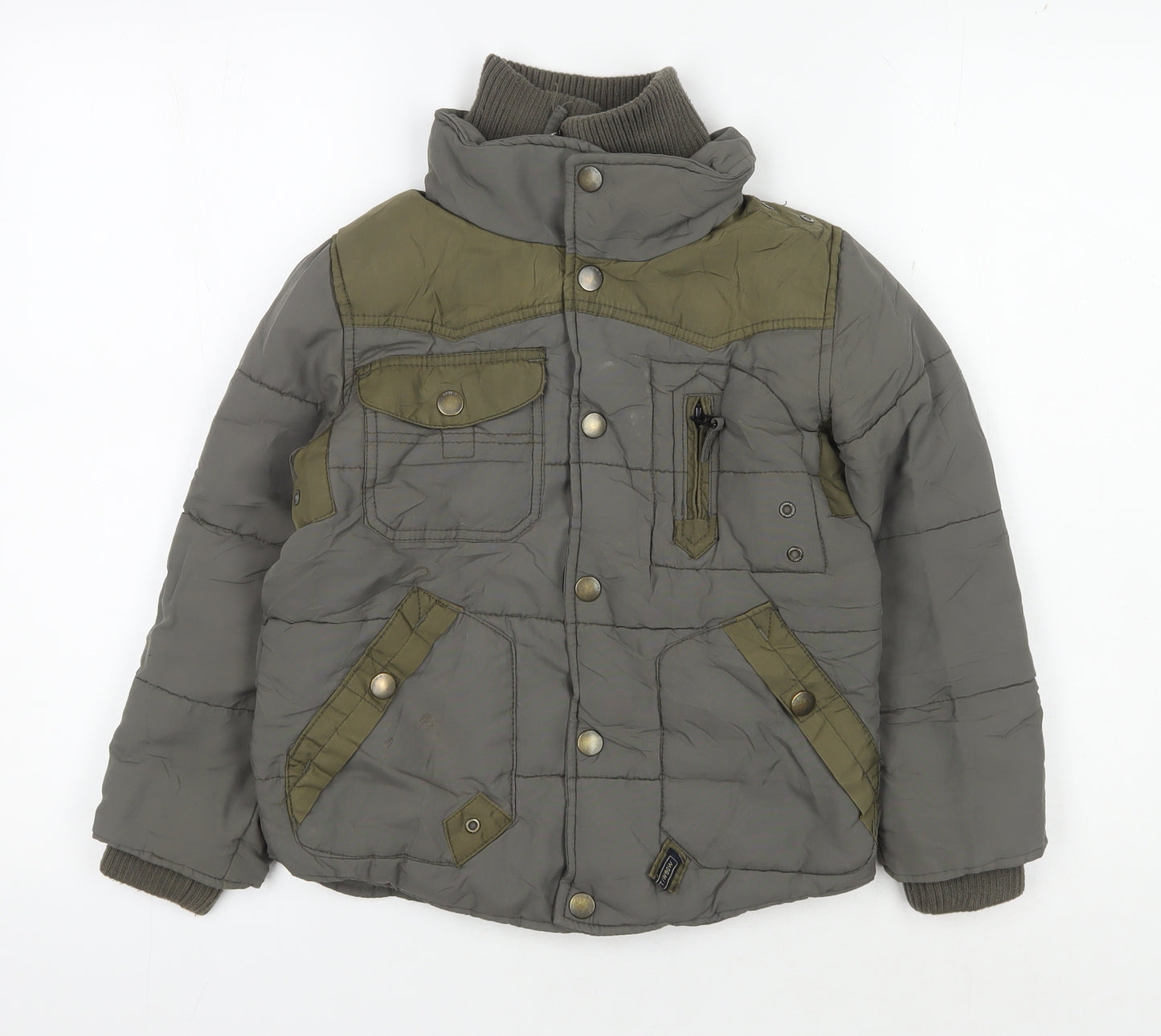 Next Boys Grey Puffer Jacket 6 Years Lined Hooded