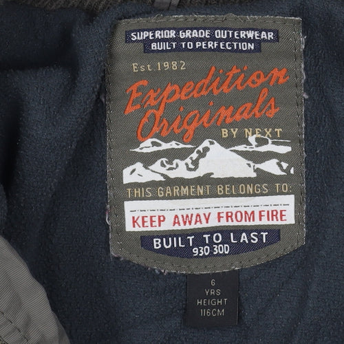 Next Boys Grey Puffer Jacket 6 Years Lined Hooded