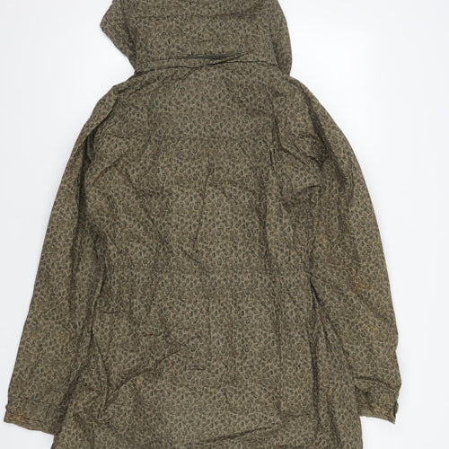 Denim Co Women's Brown Animal Print Parka Jacket Size 12