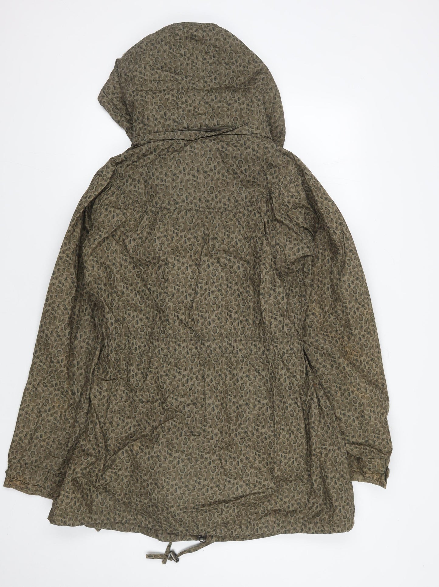 Denim Co Women's Brown Animal Print Parka Jacket Size 12