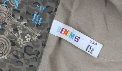 Denim Co Women's Brown Animal Print Parka Jacket Size 12