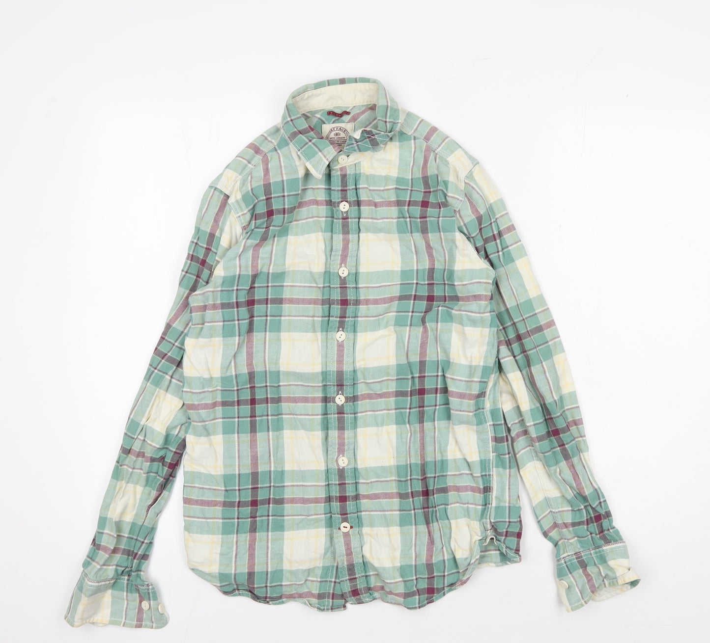 Fat Face Men's Multicoloured Plaid Button-Up Shirt XS