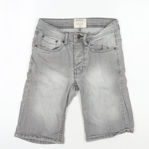Burton Menswear Grey Denim Shorts, Men's 28 Chino Style