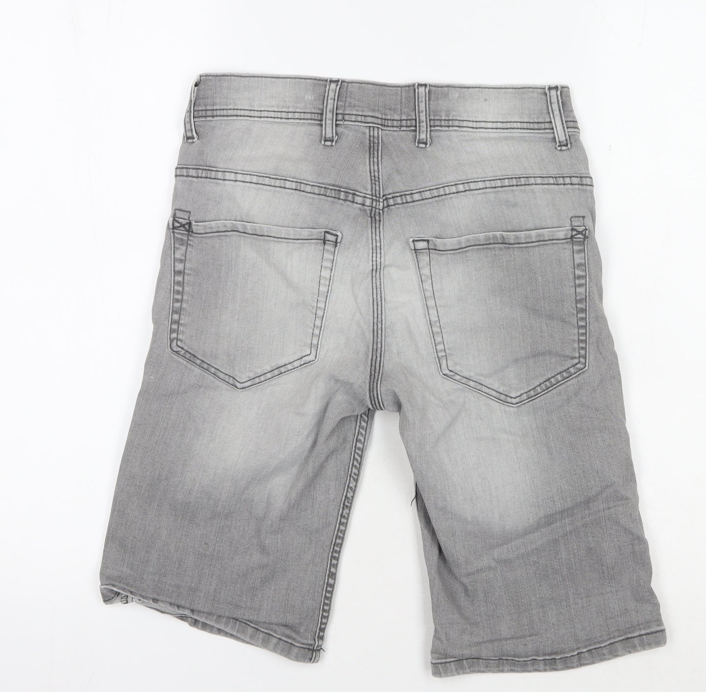Burton Menswear Grey Denim Shorts, Men's 28 Chino Style