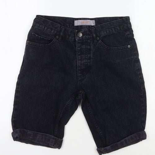 Topman Men's Black Denim Shorts Size 28 Slim Fit