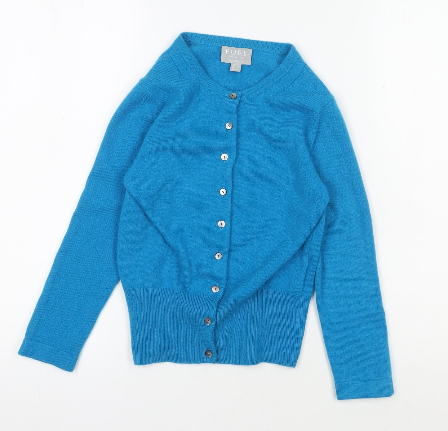 Pure Collection Women's Blue Cashmere Cardigan Size 8