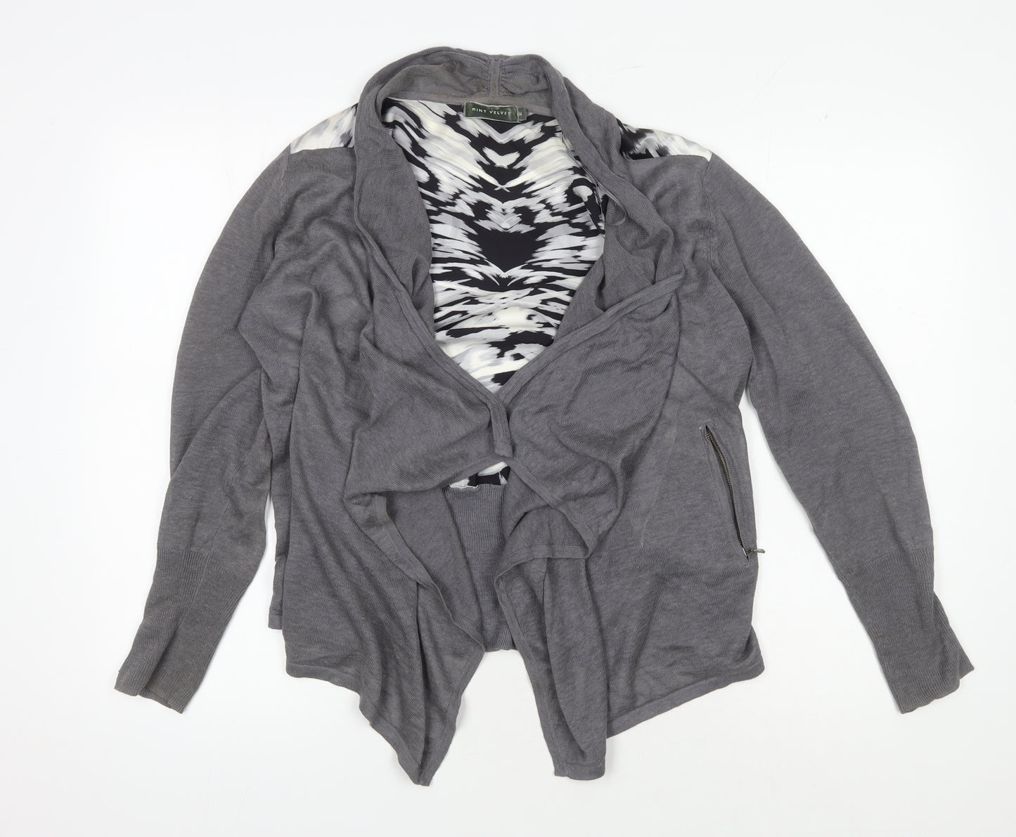 Mint Velvet Women's Grey Cardigan Long Sleeve Knit