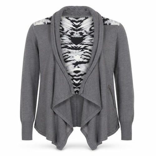 Mint Velvet Women's Grey Cardigan Long Sleeve Knit