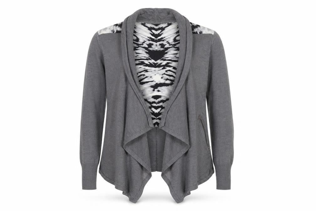 Mint Velvet Women's Grey Cardigan Long Sleeve Knit