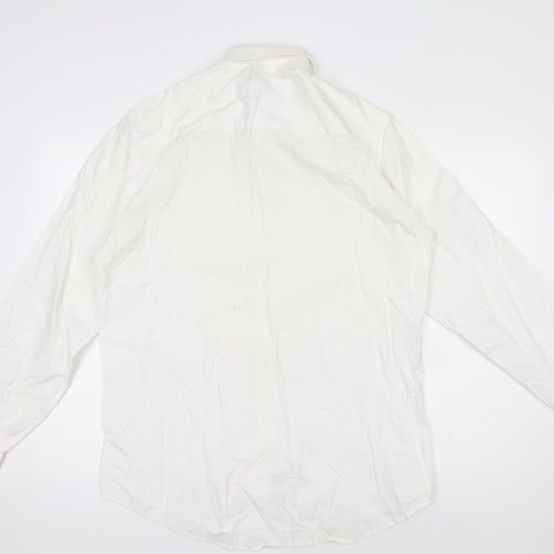 Next Men's White Long Sleeve Button-Up Shirt