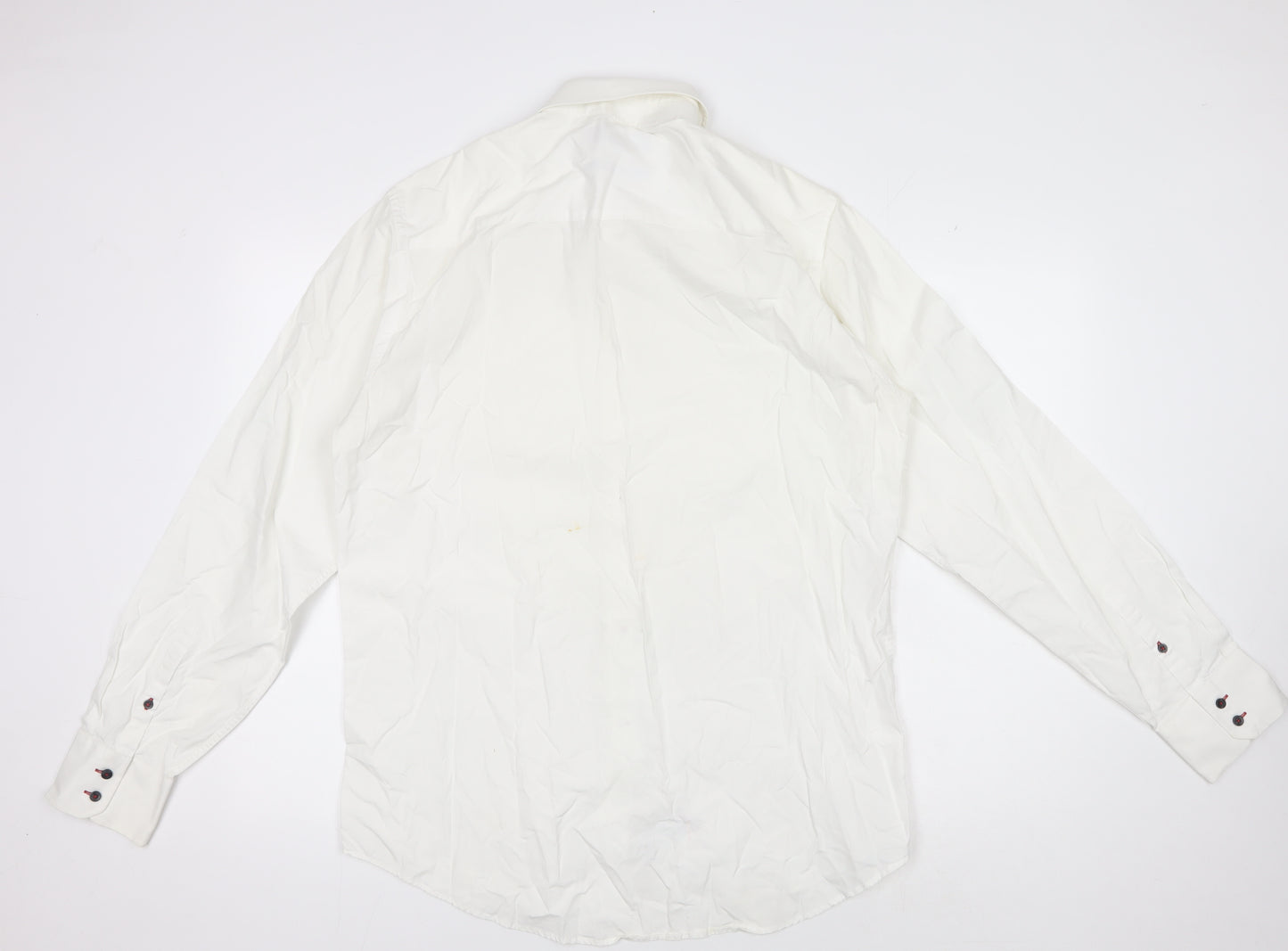 Next Men's White Long Sleeve Button-Up Shirt