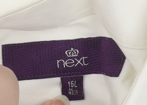 Next Men's White Long Sleeve Button-Up Shirt