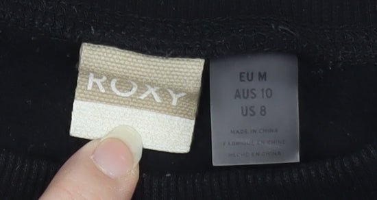 Roxy Unisex Black Pullover Sweatshirt - M - Logo Accents