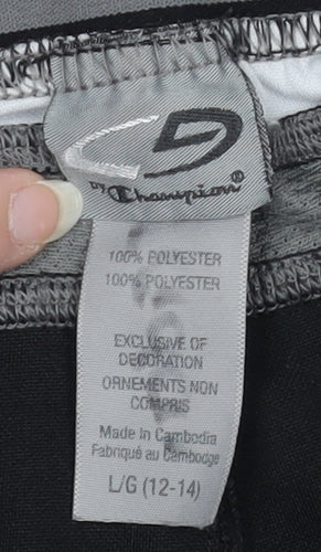 Champion Boys Black Athletic Shorts 12-13 Years Mesh Polyester