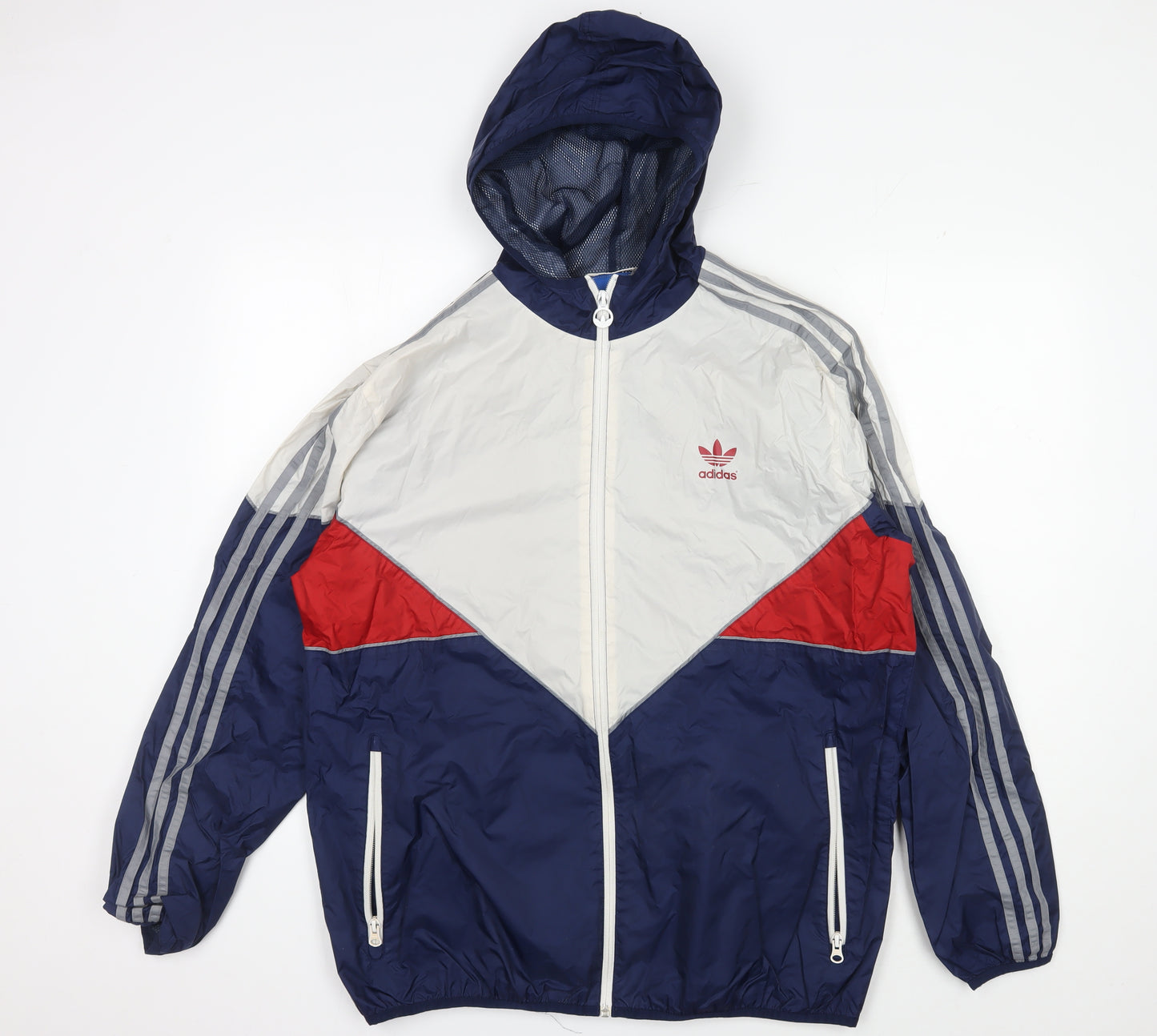 Adidas Men's XL Blue White Red Windbreaker Jacket
