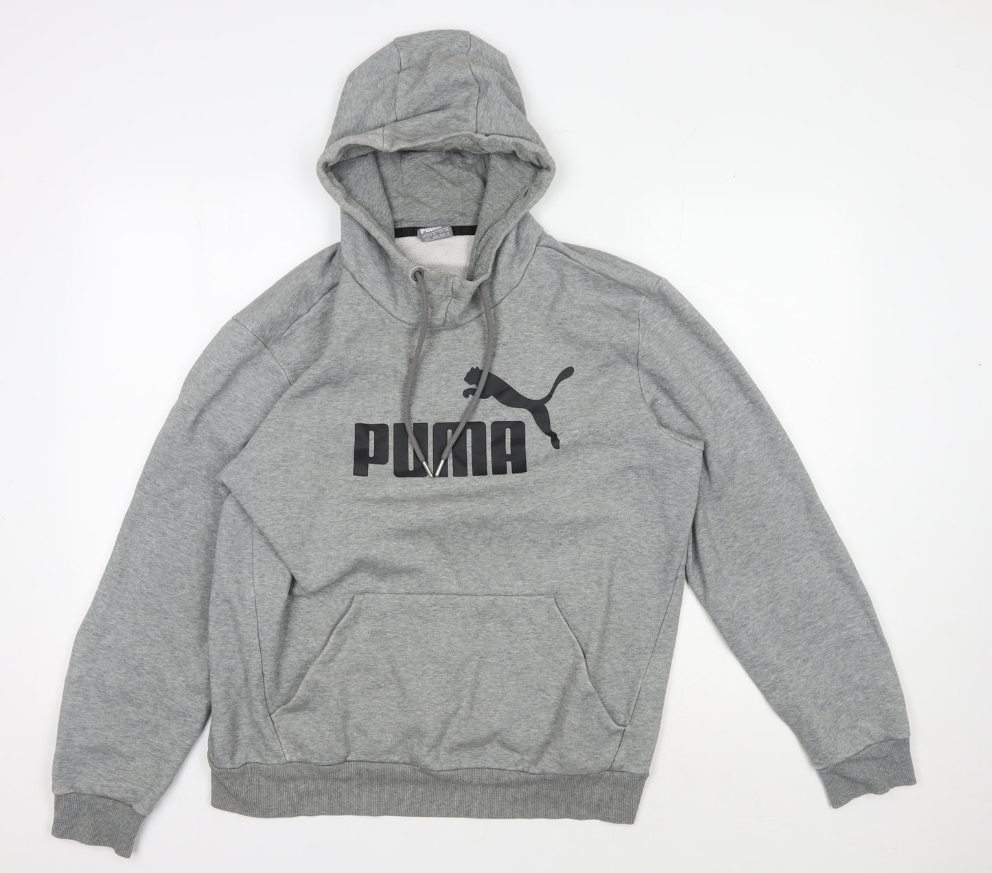 Puma Grey Pullover Logo Hoodie Men’s M