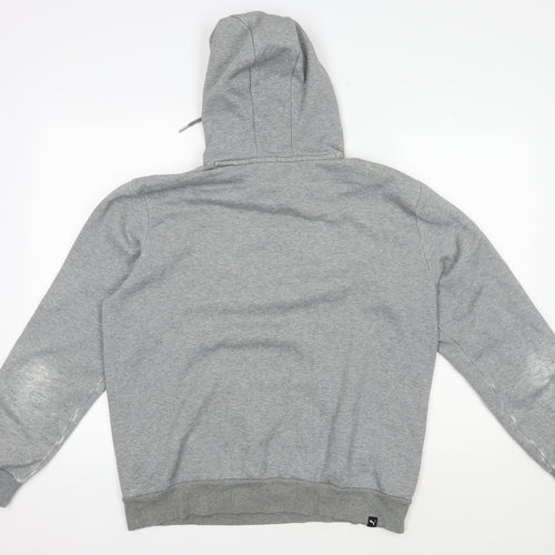 Puma Grey Pullover Logo Hoodie Men’s M