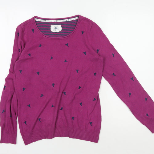 Knitted Just For Ewe Women's Purple Animal Print Pullover Jumper Size 12