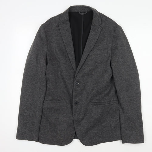 Zara Women's Grey Blazer - Size S Smart Single-Breasted