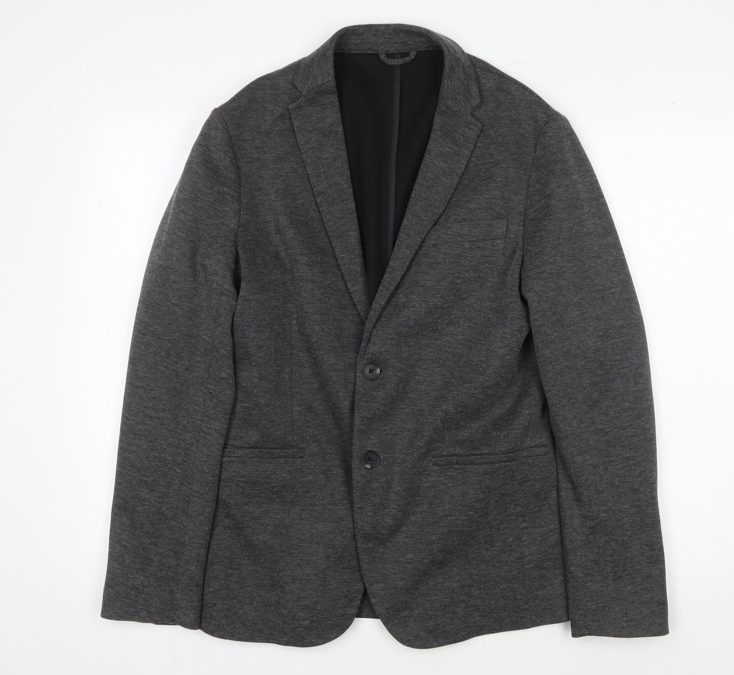 Zara Women's Grey Blazer - Size S Smart Single-Breasted